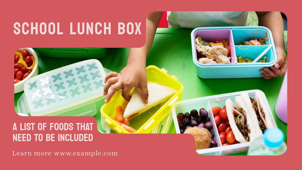 School lunch blog banner template, editable design