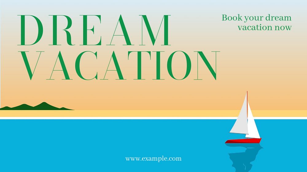 Dream vacation  blog banner template, editable text