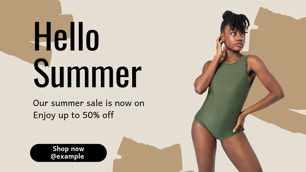 Summer sale  blog banner template, editable text