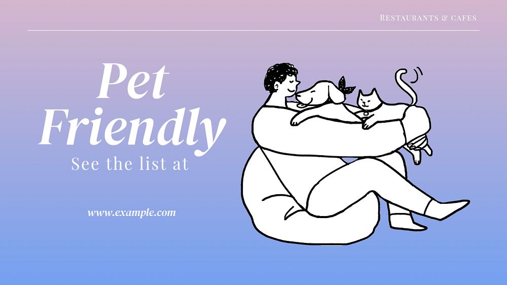 Pet friendly businesses  blog banner template, editable text