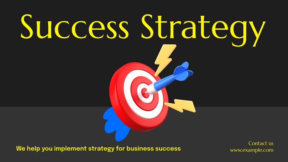 Success strategy  blog banner template, editable text