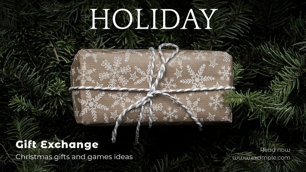 Holiday gift exchange  blog banner template, editable text