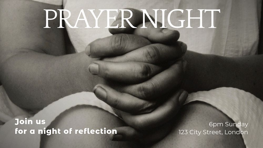 Prayer night  blog banner template, editable text