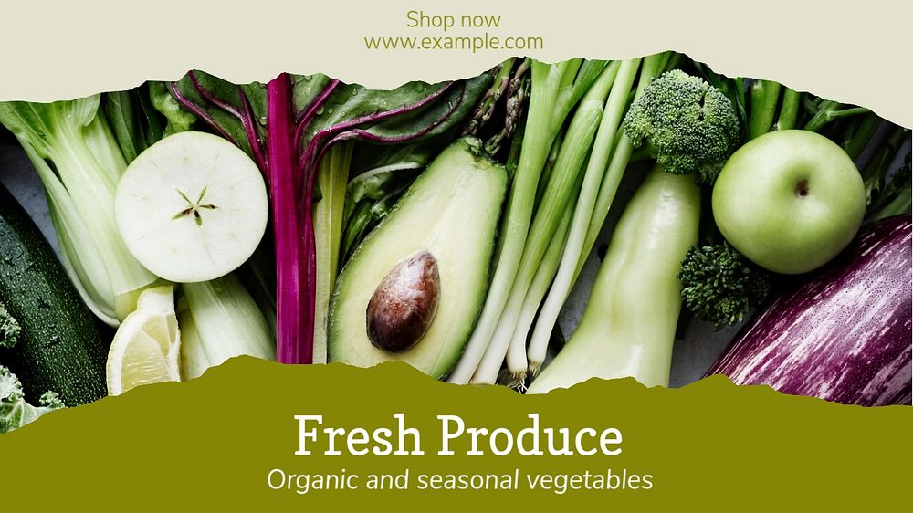 Fresh produce  blog banner template, editable text