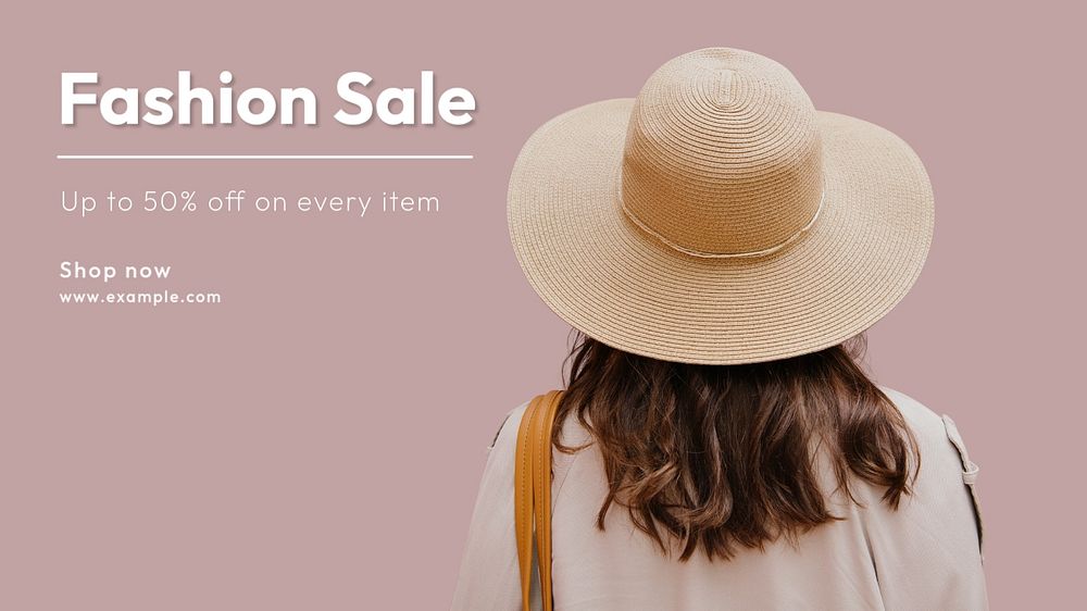 Fashion sale  blog banner template, editable text