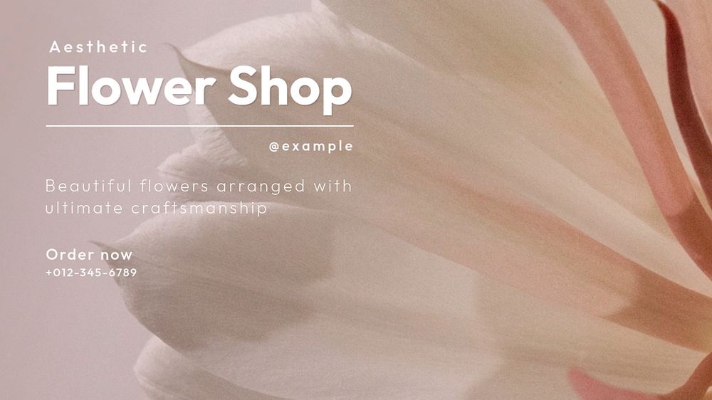 Flower shop blog banner template, editable text