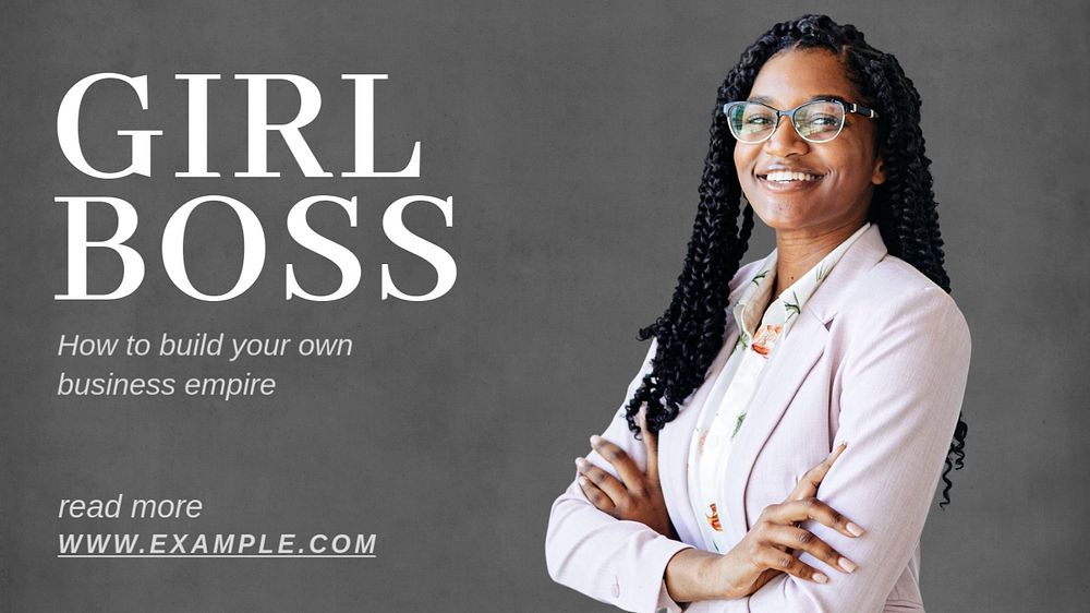 Girl boss  blog banner template, editable text