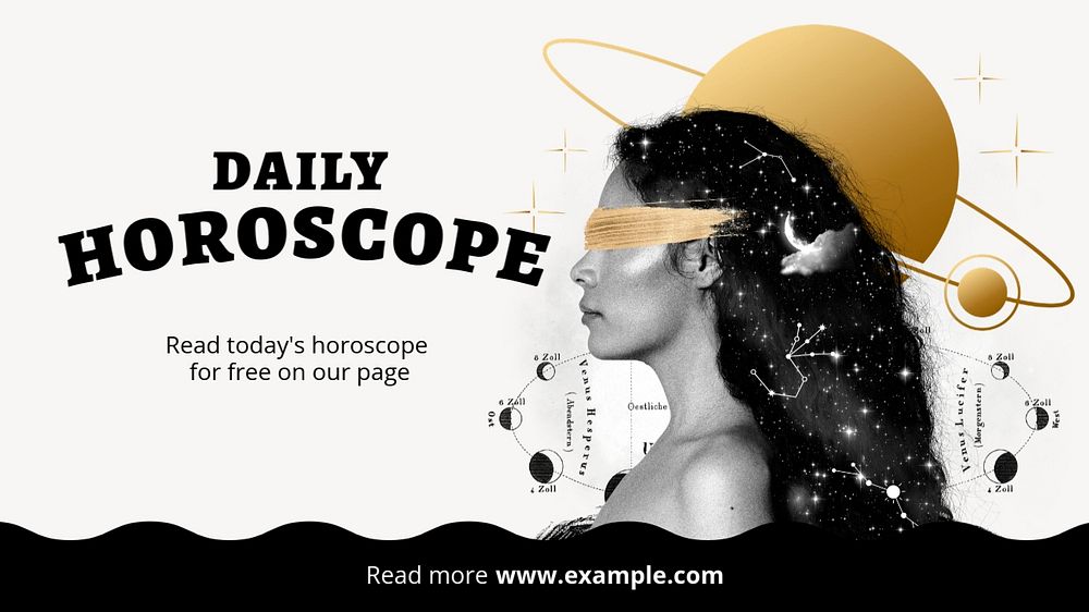 Daily horoscope  blog banner template, editable text