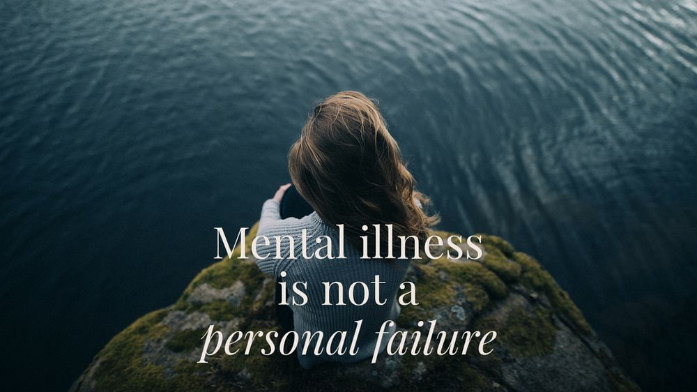 Mental illness quote blog banner template, editable text