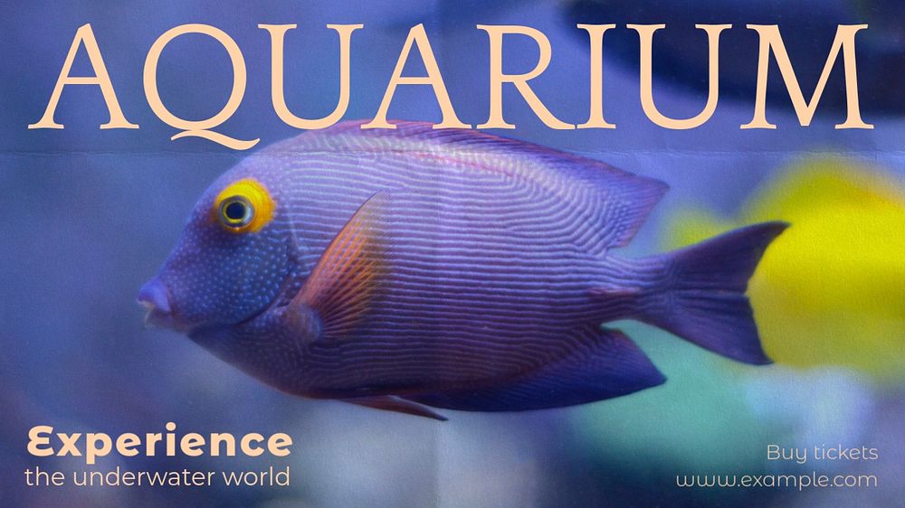 Aquarium blog banner template, editable text