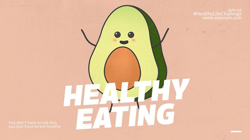 Healthy eating  blog banner template, editable text