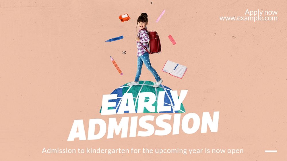 Early admission blog banner template, editable text