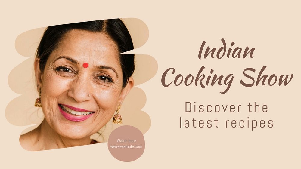 Cooking show  blog banner template, editable text