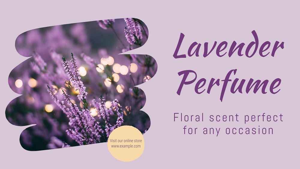 Lavender perfume  blog banner template, editable text