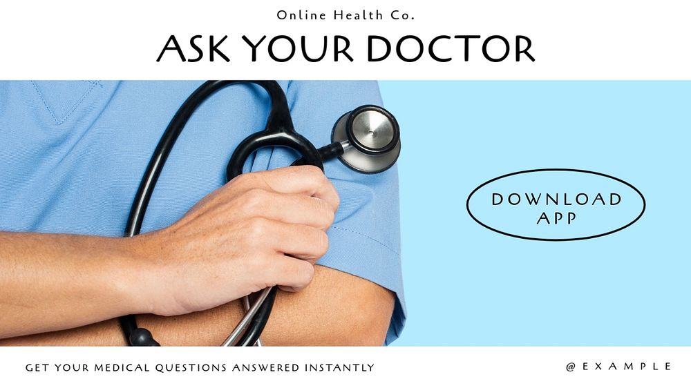 Ask your doctor  blog banner template, editable text