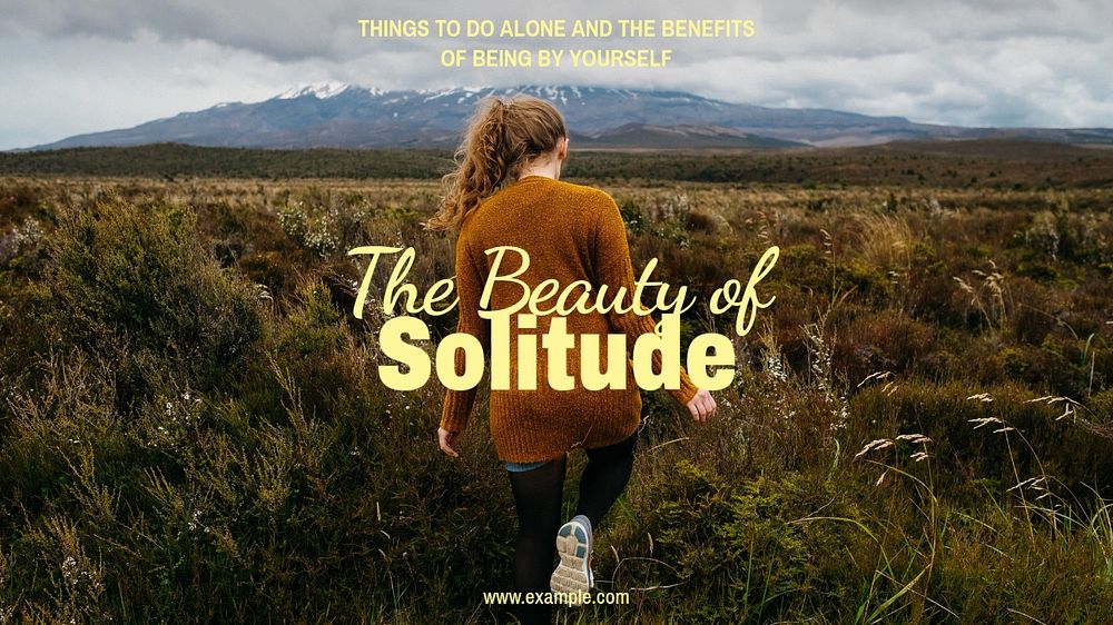 Solitude blog banner template, editable text