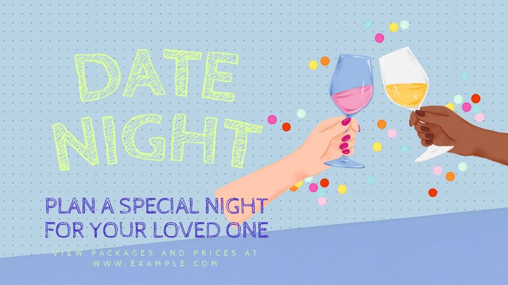 Date night  blog banner template, editable text