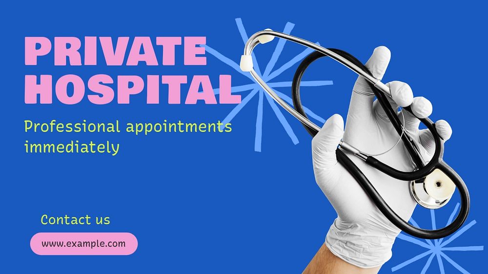 Private hospital  blog banner template, editable text