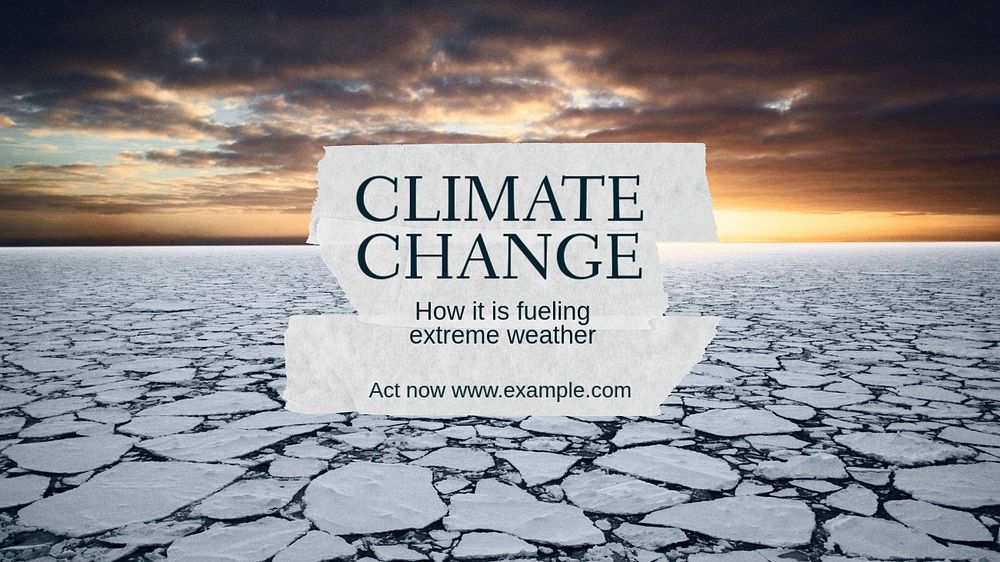 Climate change  blog banner template, editable text