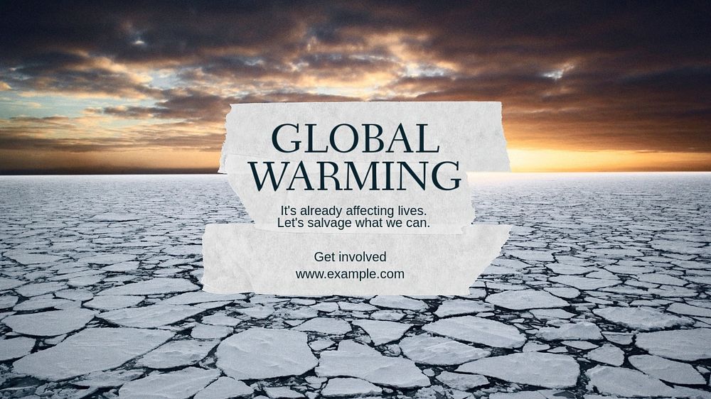 Global warming  blog banner template, editable text