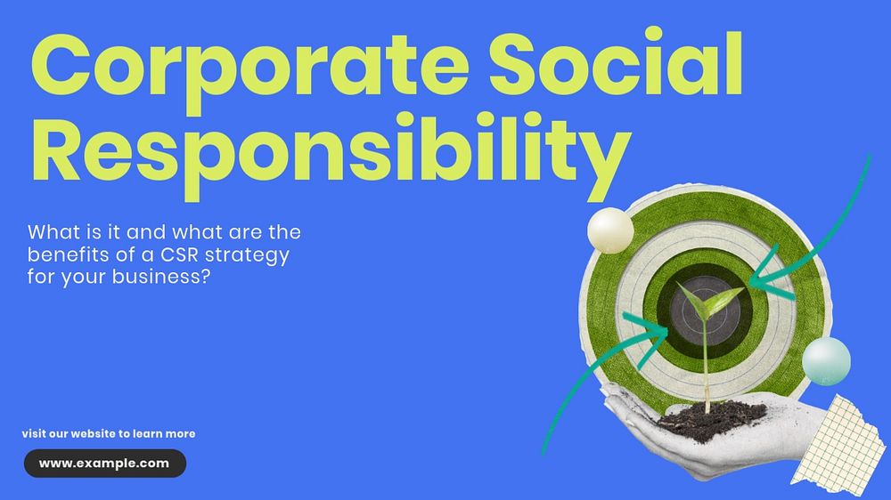 Corporate social responsibility blog banner template, editable text