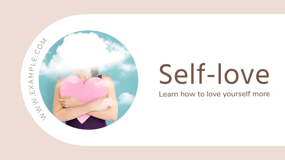 Self-love  blog banner template, editable text