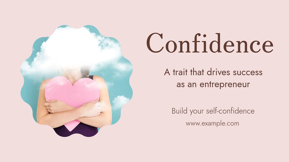 Confidence  blog banner template, editable text