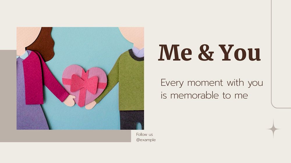 Me & you  blog banner template, editable text