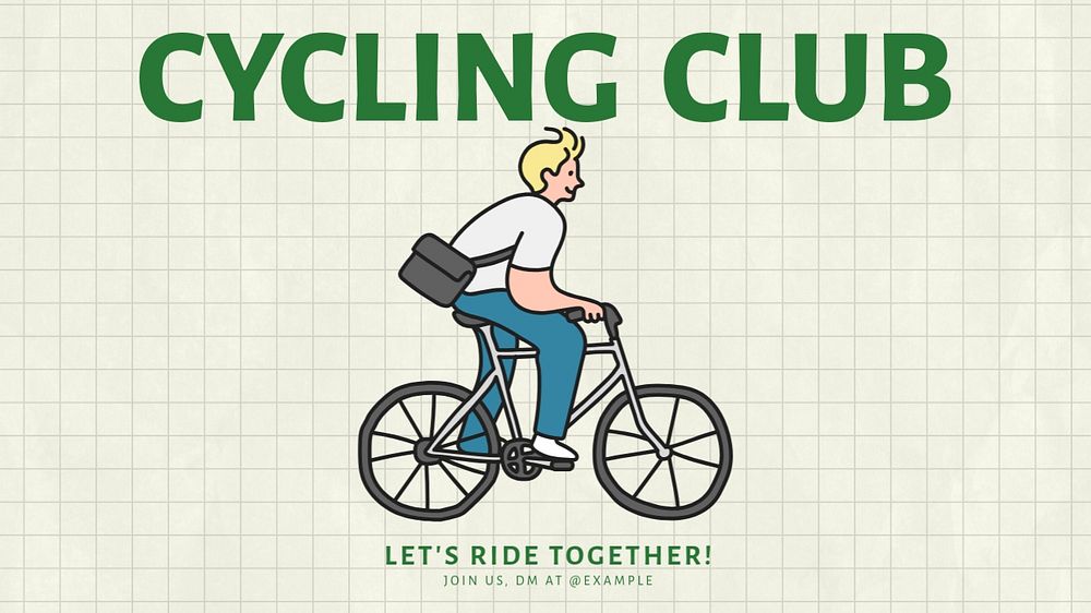 Cycling club blog banner template, editable text