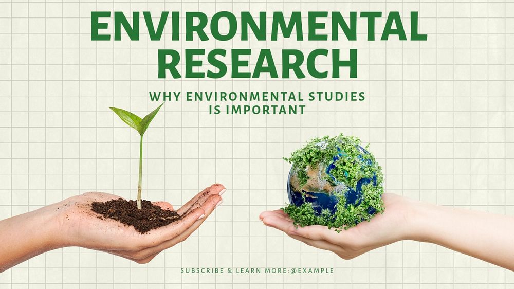 Environmental research  blog banner template, editable text