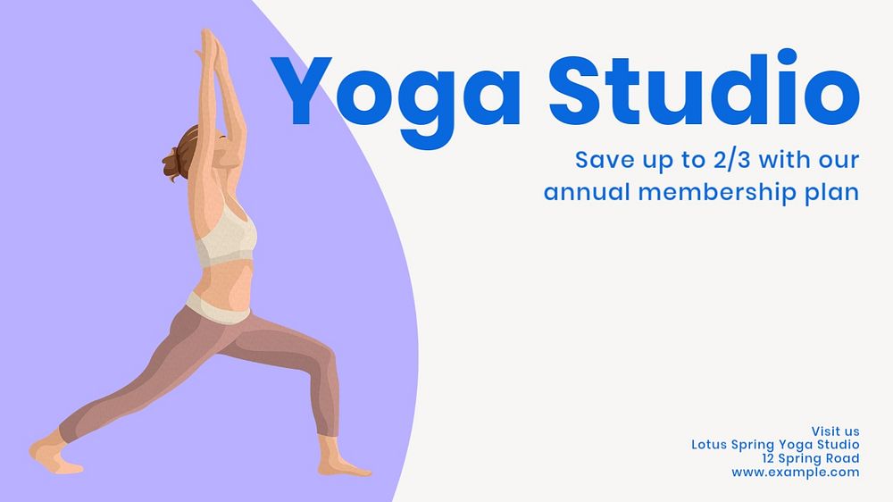 Yoga studio  blog banner template, editable text