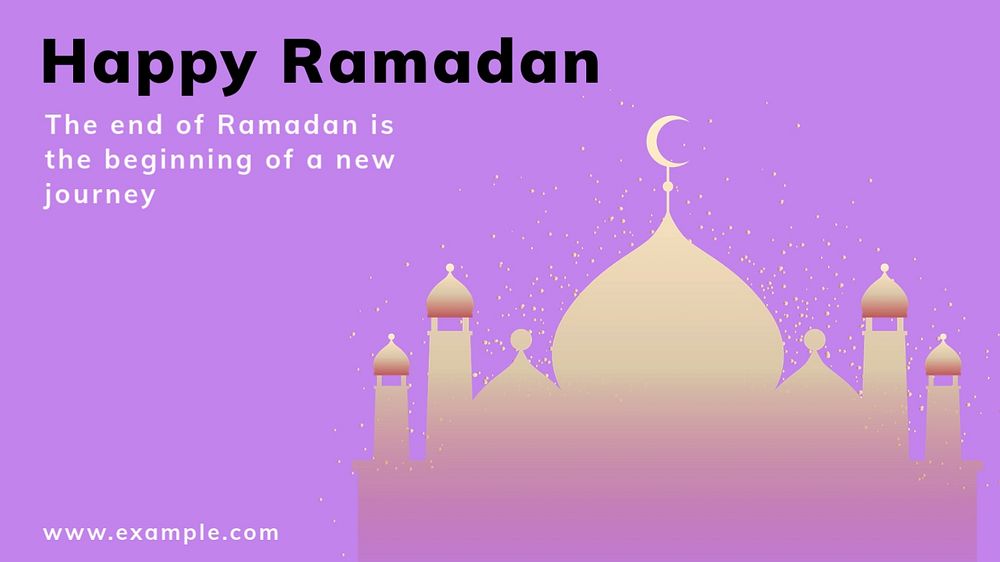 Happy Ramadan  blog banner template, editable text