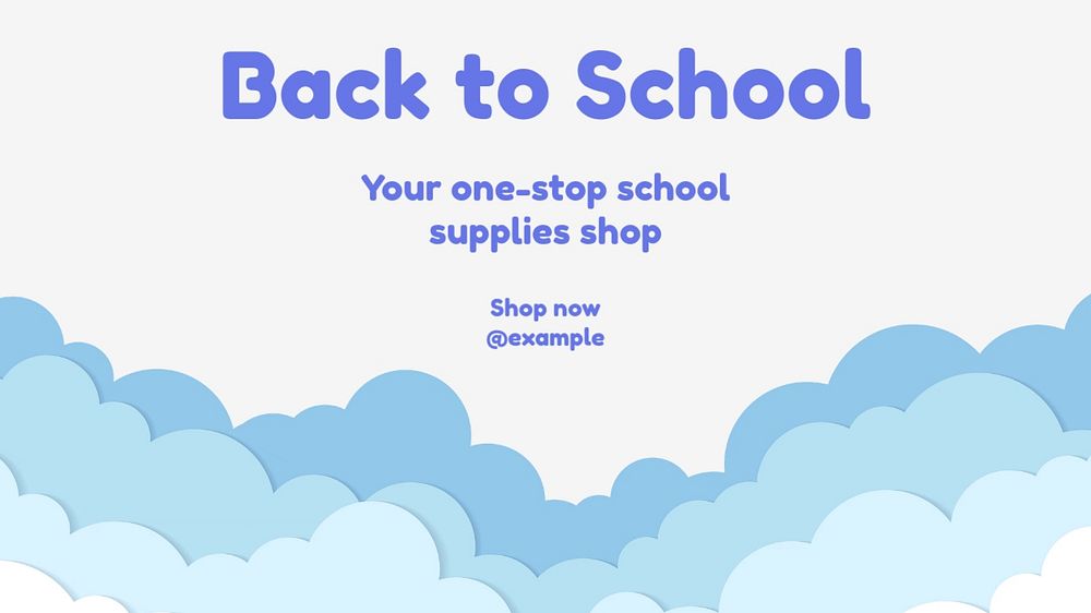 Back to school  blog banner template, editable text