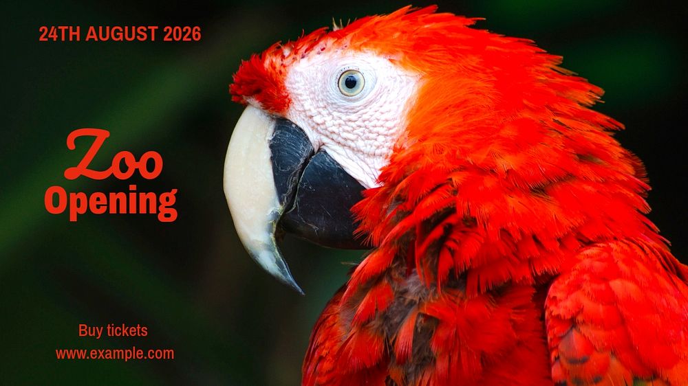 Zoo opening  blog banner template, editable text