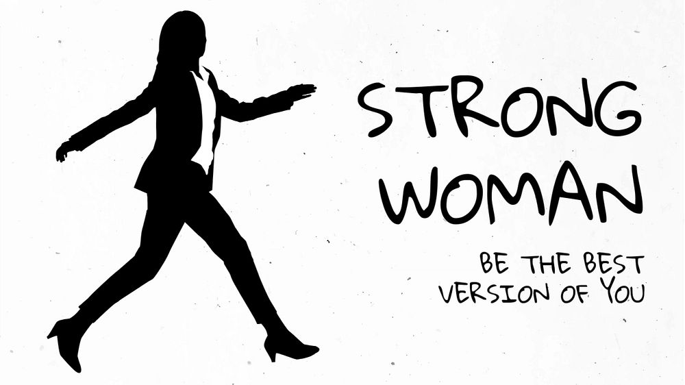 Strong woman  blog banner template, editable text