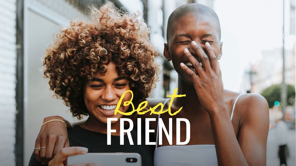 Best friend blog banner template, editable text