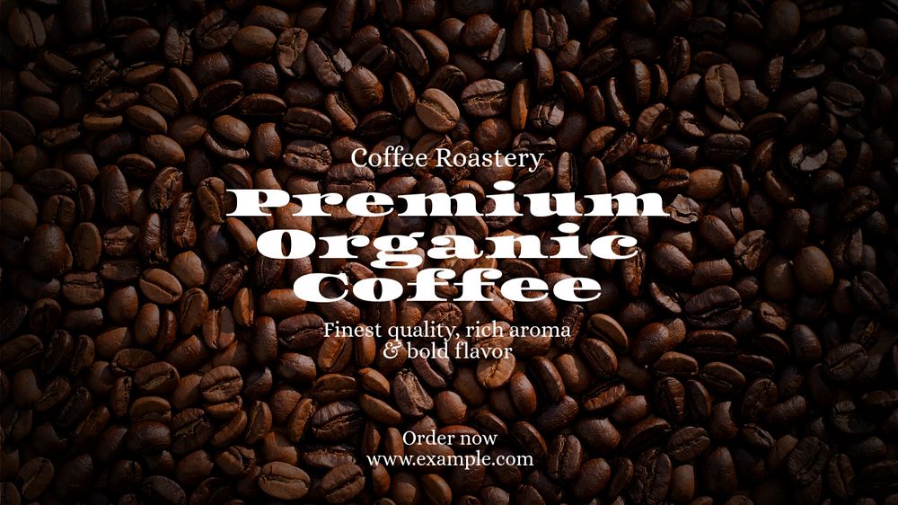 Premium organic coffee  blog banner template, editable text