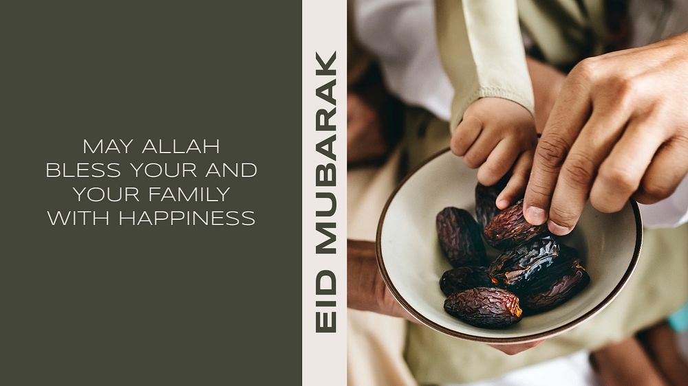 Eid mubarak  blog banner template, editable text