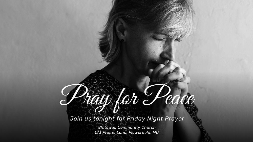 Pray for peace  blog banner template, editable text