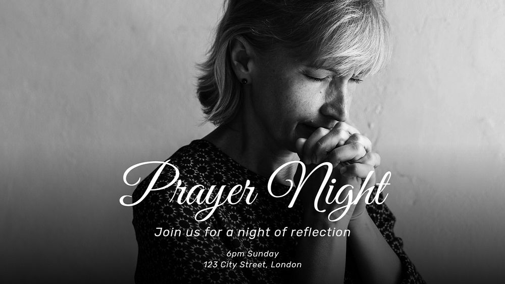 Prayer night blog banner template, editable text