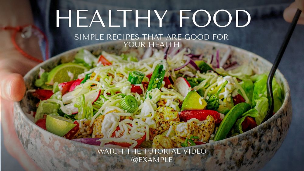 Healthy food blog banner template, editable text