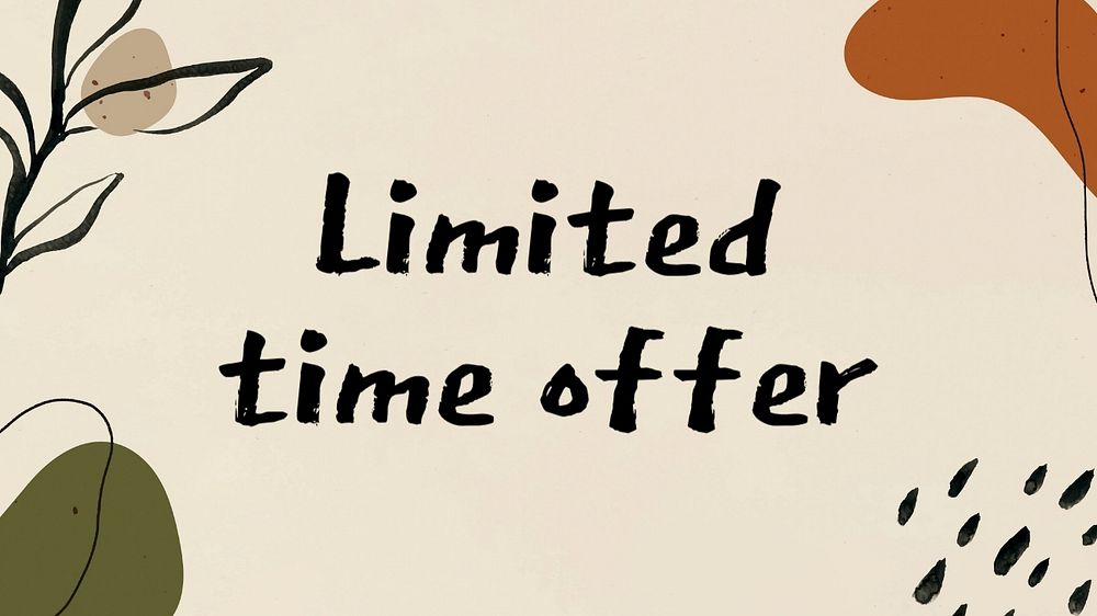 Limited time offer blog banner template, editable text