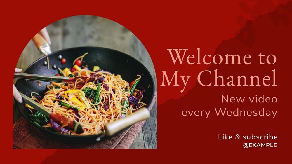 Welcome to my channel  blog banner template, editable text