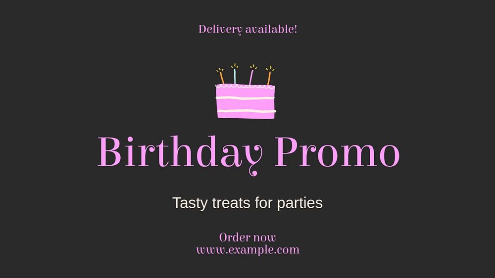 Birthday promo blog banner template, editable text