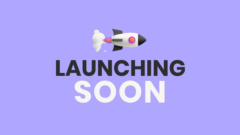 Launching soon blog banner template, editable text