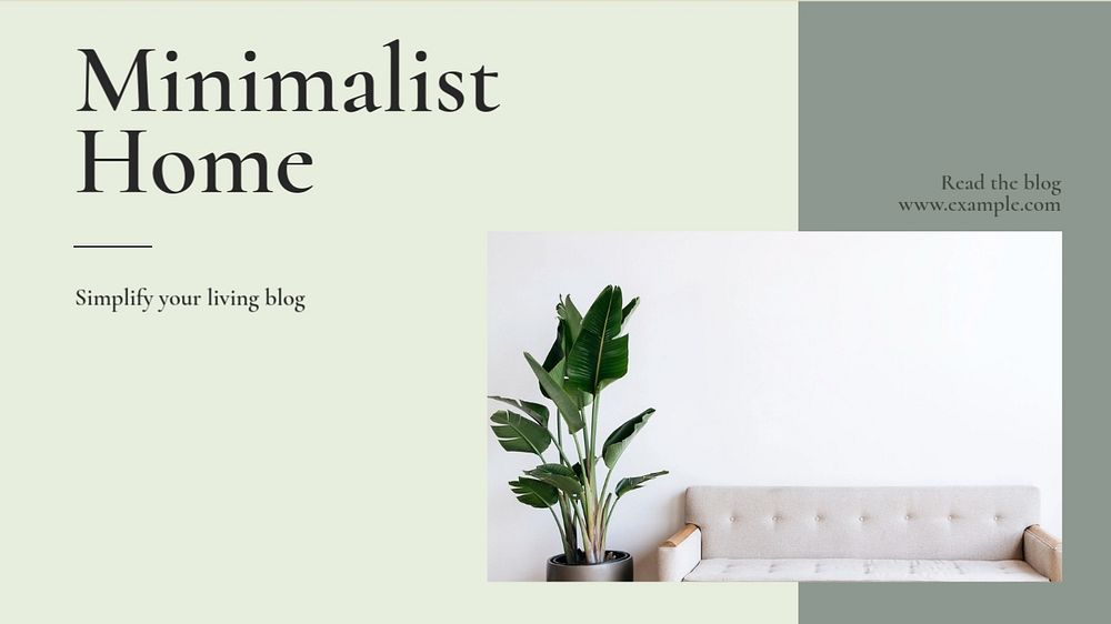 Minimalist home  blog banner template, editable text