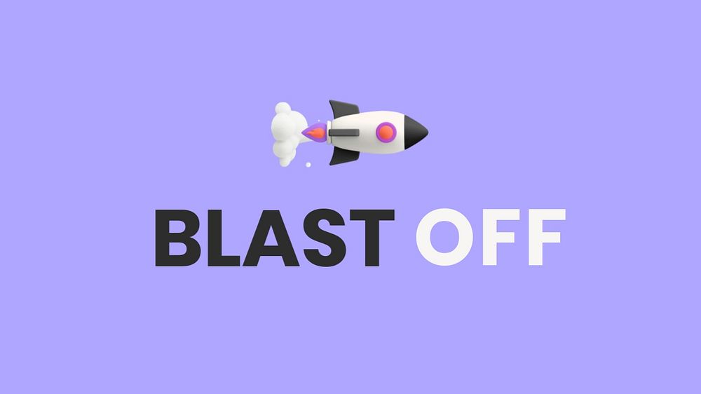 Blast off blog banner template, editable text