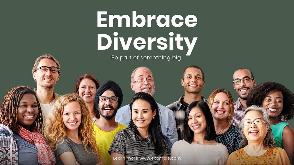 Embrace diversity  blog banner template, editable text