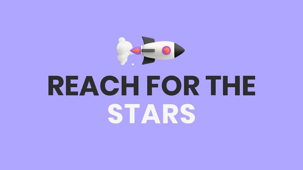 Reach for the stars blog banner template, editable text