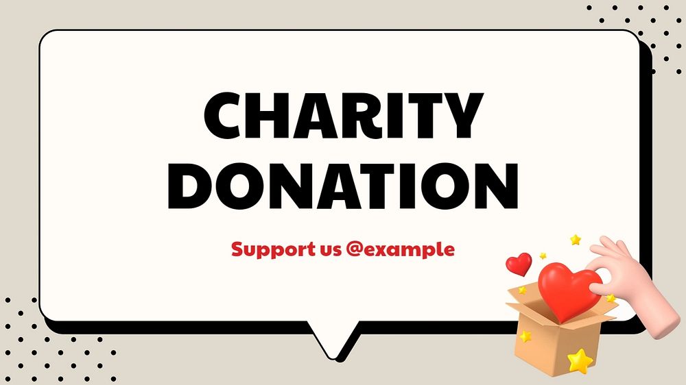 Charity donation blog banner template, editable text